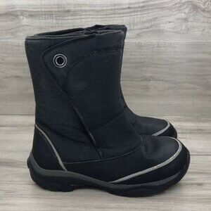 Lands End Boots Youth 5 Black Snow Winter Hook and Loop